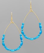 BEADED TEARDROP HOOPS