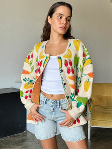 FILL YOUR VEGGIE BASKET CARDIGAN