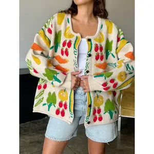 FILL YOUR VEGGIE BASKET CARDIGAN