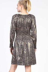 BLACK LEOPARD METALLIC DRESS