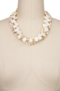 SMOOTH SHELL & BEAD NECKLACE