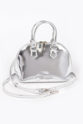 GRAFFITI METALLIC TOP HANDLE BAG