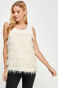 FEATHER DETAIL TOP