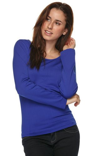 FLEECED LINED STRETCHY LONG SLEEVE TOP