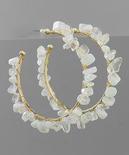 STONE CHIP WRAPPED HOOPS