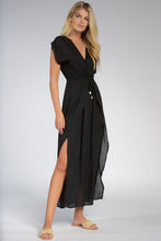 WATERSIDE BLACK MAXI COVER-UP