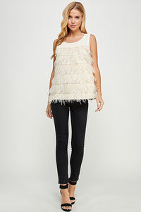 FEATHER DETAIL TOP