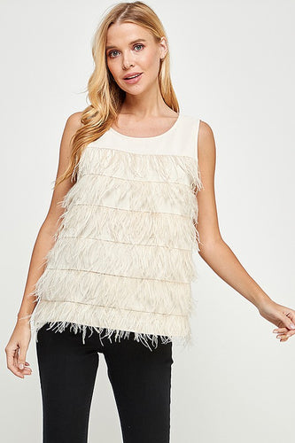 FEATHER DETAIL TOP