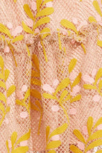 PINK NETTED LAUREL LEAF DRESS