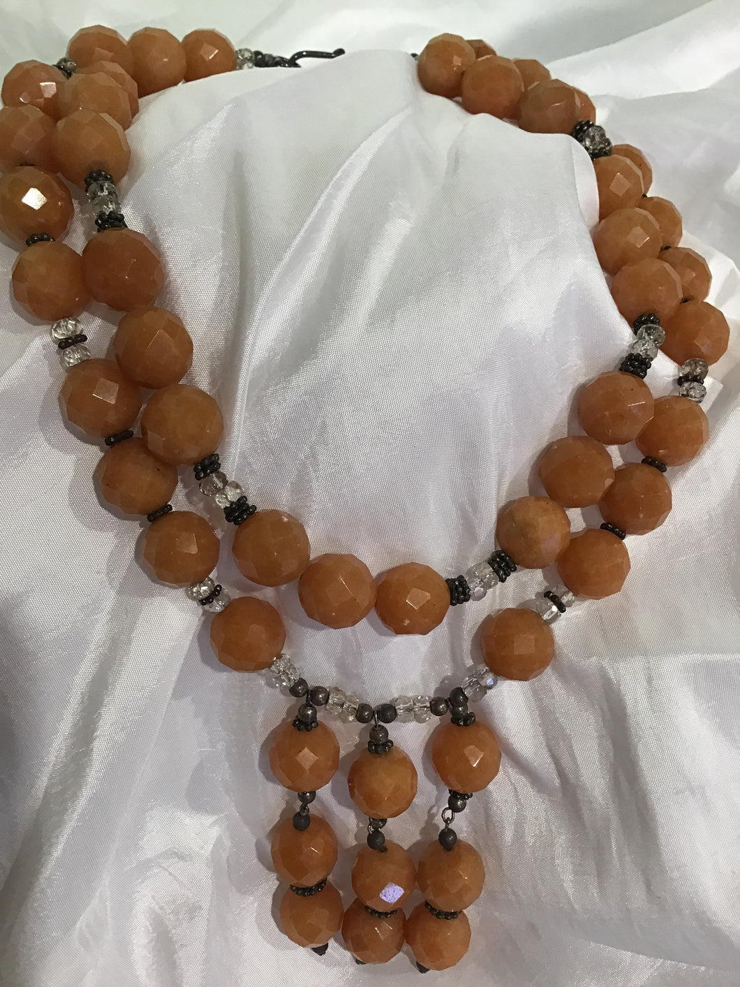 DOUBLE CORAL STONE NECKLACE