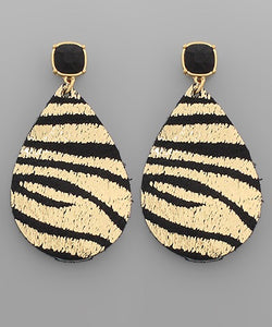 LEATHER TIGER EARRINGS